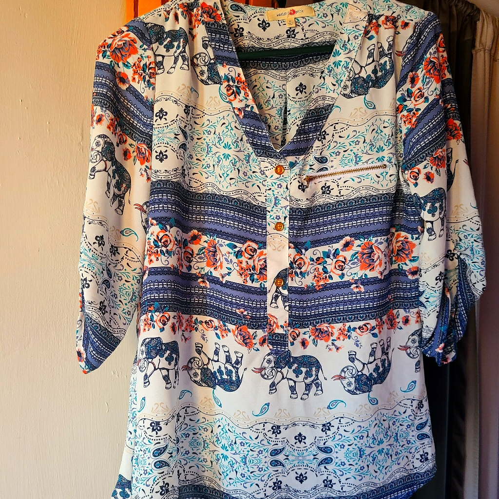 Elephant With Floral Print Top